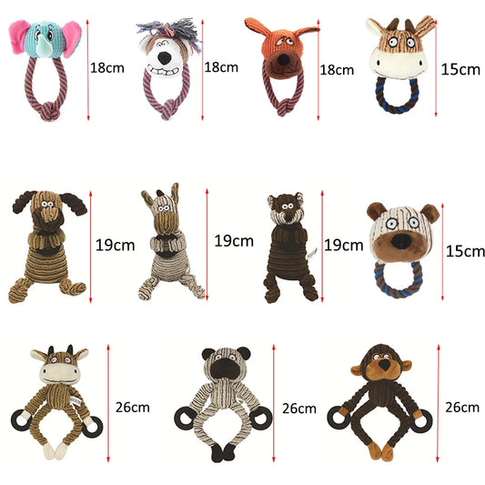 Juguetes de peluche para mascotas con forma de animales, ideales para perros pequeños, juguete con sonido (chirrido) para cachorros y gatos, apto para morder, accesorios para perros como Yorkshire Terrier.