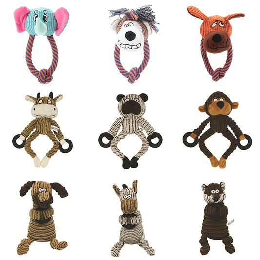 Juguetes de peluche para mascotas con forma de animales, ideales para perros pequeños, juguete con sonido (chirrido) para cachorros y gatos, apto para morder, accesorios para perros como Yorkshire Terrier.