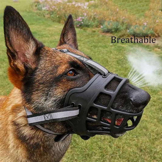 Bozal de silicona suave para perros, máscara anti-mordidas y anti-masticación, tipo canasta transpirable, duradera y resistente, accesorio para mascotas.